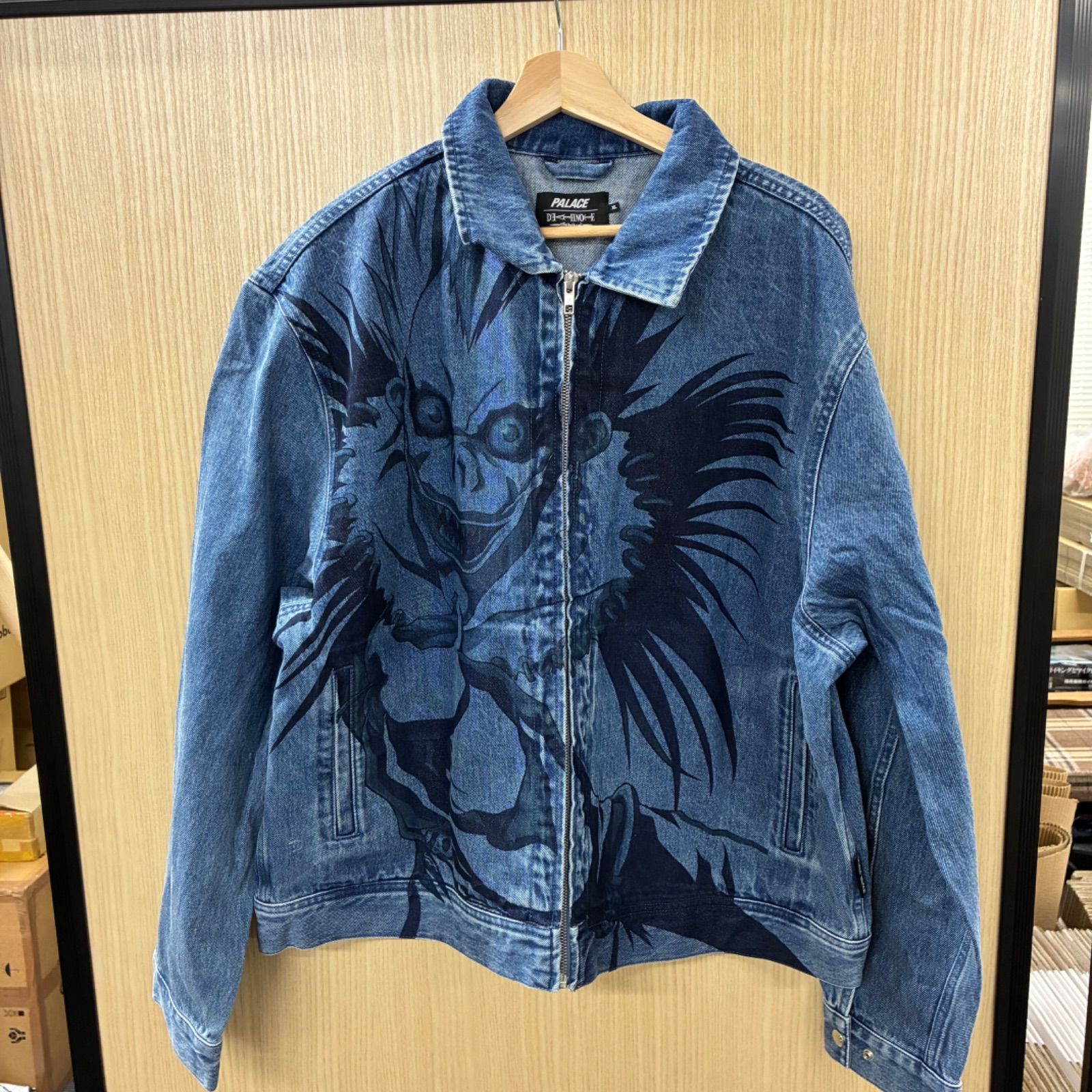 PALACE × DEATH NOTE コラボレーション デニムジャケット リュークプリント XLサイズ