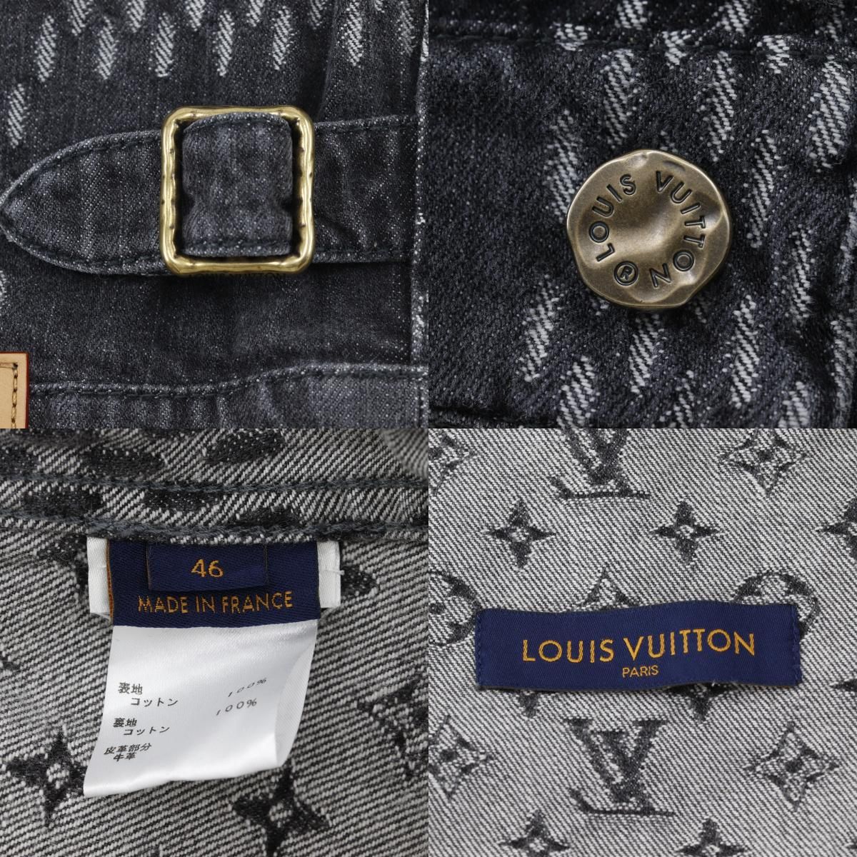 【LOUIS VUITTON】ルイ・ヴィトン ジャイアントダミエ ウェーブスモノグラム NIGOコラボ HJA11WUZC コットン グレー メンズ デニムジャケット