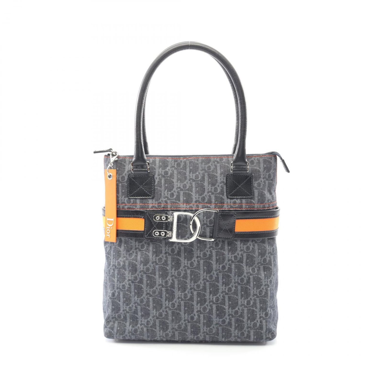 ディオール Dior トートバッグ フライトライン トロッター インディゴブルー/オレンジ デニム レザー フライトライン トロッター トートバッグ レディース