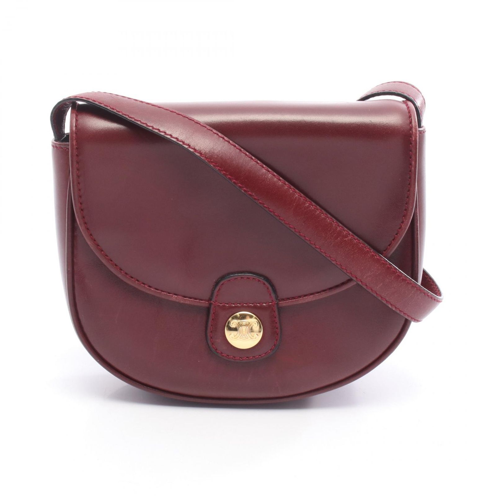 セリーヌ CELINE ショルダーバッグ トリオンフ ボルドー レザー トリオンフ ショルダーバッグ レディース Used B