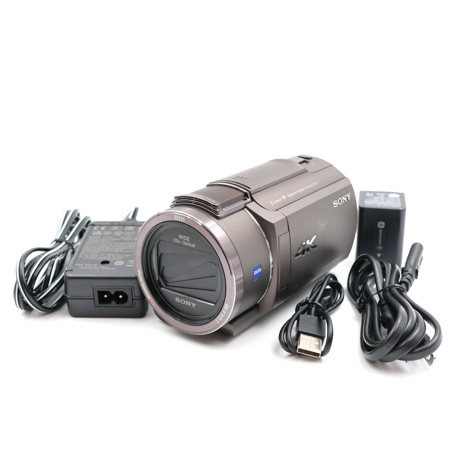■極上品■ SONY FDR-AX45A ブロンズブラウン 4K ビデオカメラ Handycam ソニー