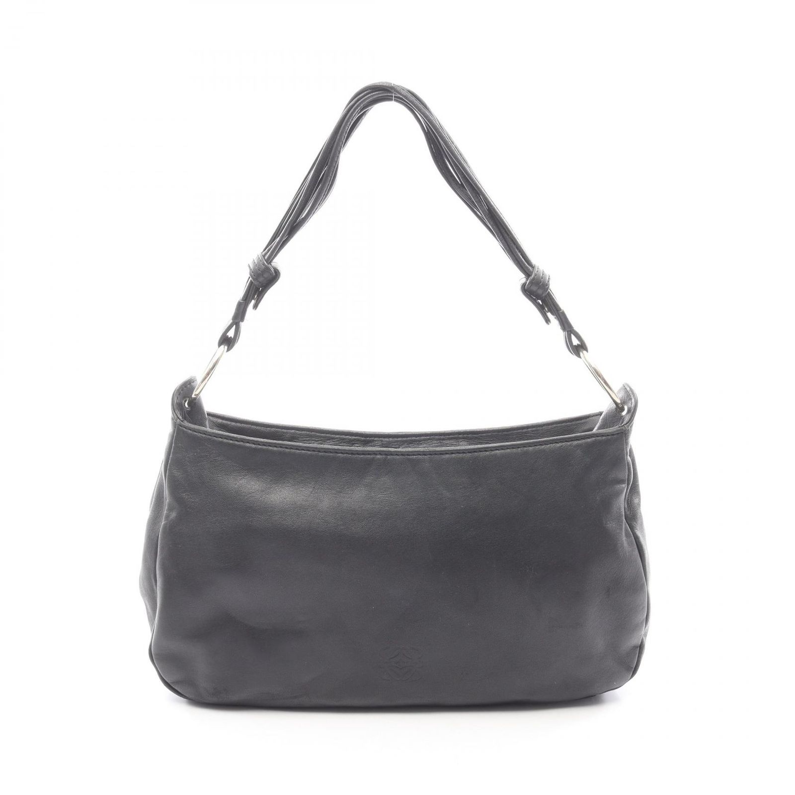 ロエベ LOEWE ショルダーバッグ アナグラム ブラック レザー アナグラム ワンショルダー レディース Used B