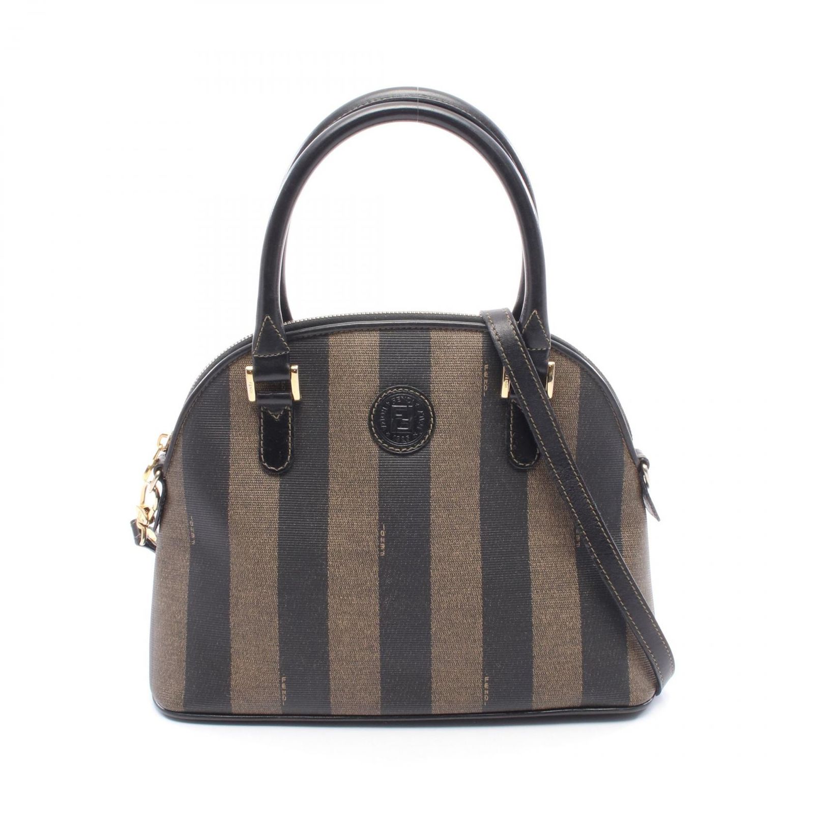 フェンディ FENDI ショルダーバッグ ペカン 2WAY ダークブラウン PVC 