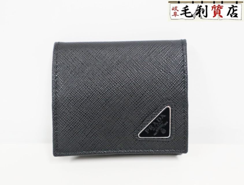 プラダ PRADA サフィアーノトライアングル コインケース 2MM935 ブラック 未使用 小銭入れ