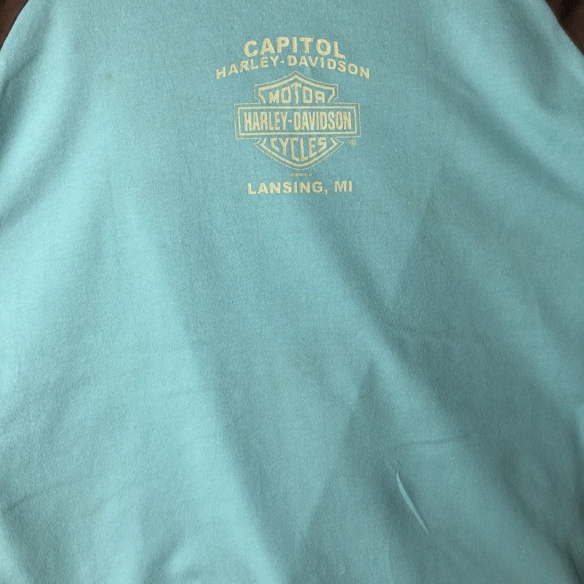 古着 00年代 ハーレーダビッドソン Harley-Davidson 七分袖 ラグランTシャツ USA製 レディースXL相当/eaa639365