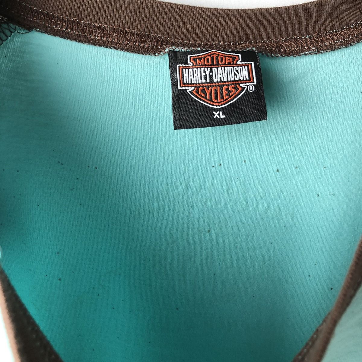 古着 00年代 ハーレーダビッドソン Harley-Davidson 七分袖 ラグランTシャツ USA製 レディースXL相当/eaa639365