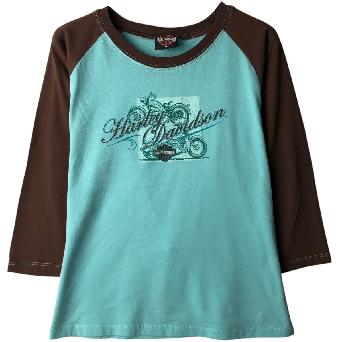 古着 00年代 ハーレーダビッドソン Harley-Davidson 七分袖 ラグランTシャツ USA製 レディースXL相当/eaa639365