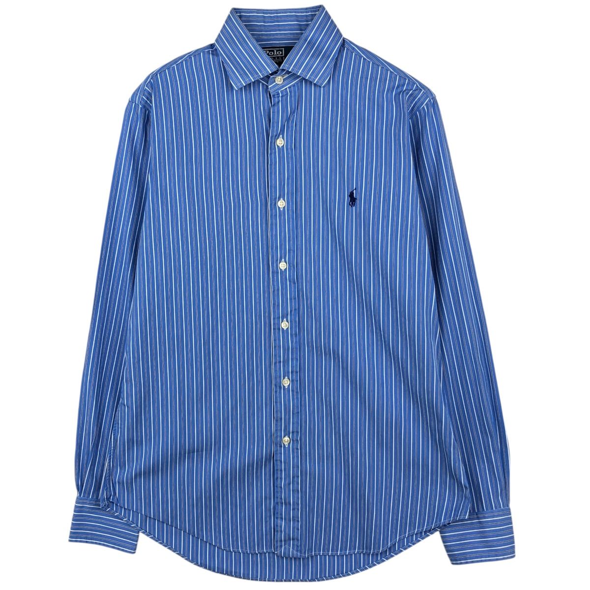 古着 ラルフローレン Ralph Lauren REGENT CUSTOM FIT マルチストライプ 長袖 コットンストライプシャツ メンズM相当/eaa634860