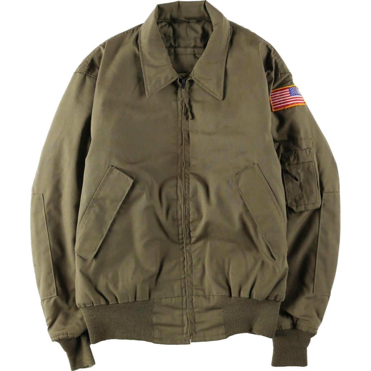 古着 80年代 米軍実品 CVC 星条旗柄 カスタム ミリタリー タンカースジャケット USA製 MEDIUM-LONG メンズM相当 ヴィンテージ/eaa636621