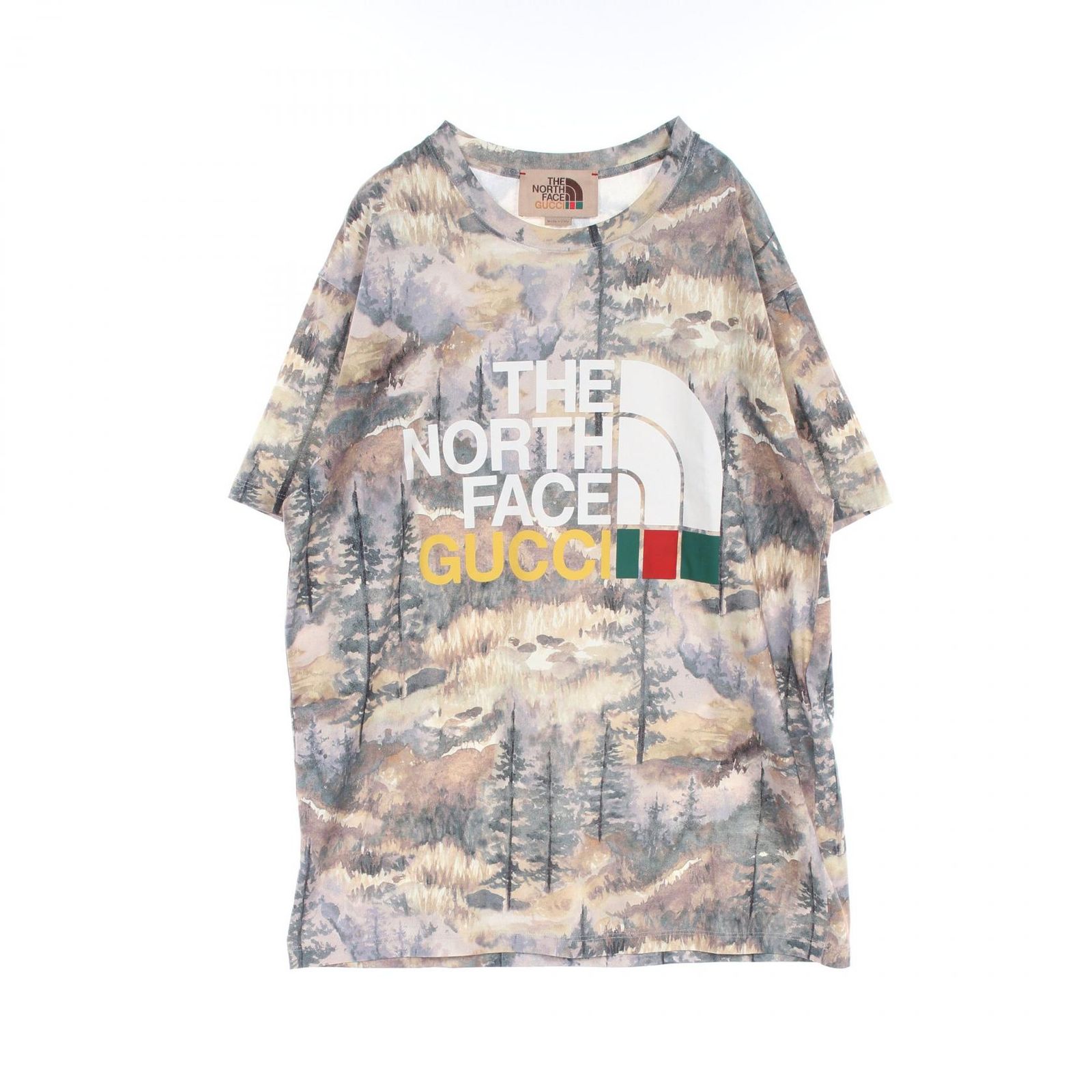 グッチ GUCCI カットソー GUCCI × THE NORTH FACE ロゴ フォレスト コットン Tシャツ メンズ Used A 34,970円