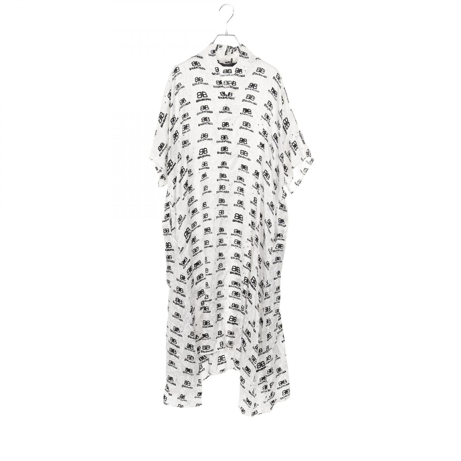 バレンシアガ BALENCIAGA ワンピース BBロゴ総柄 - シルク ワンピース レディース Used B