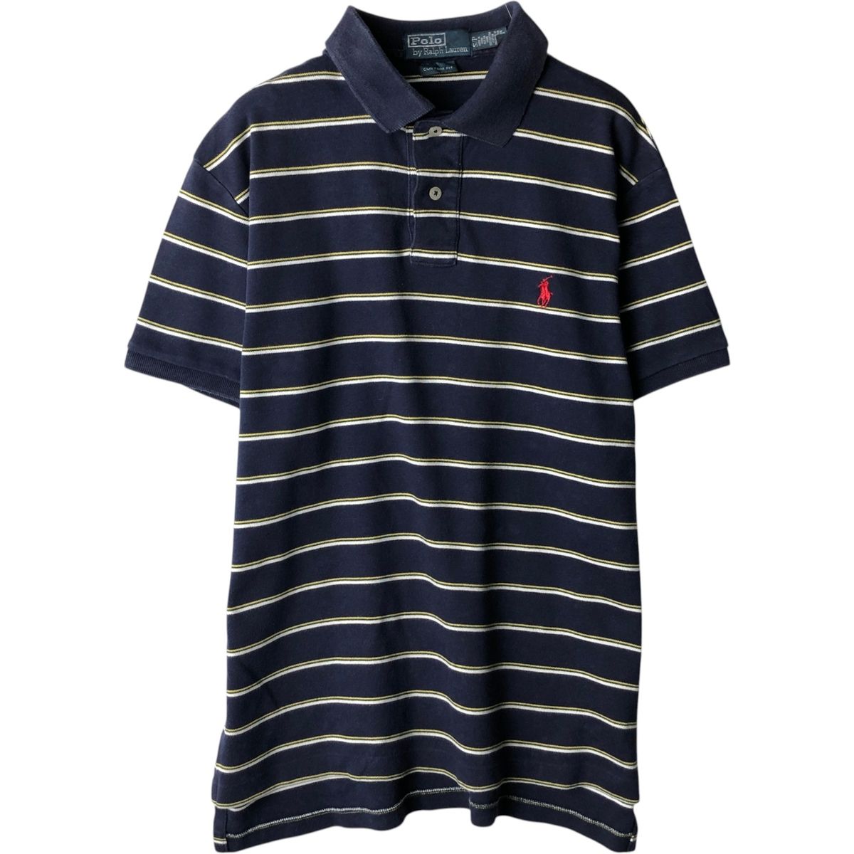 古着 ラルフローレン Ralph Lauren POLO by Ralph Lauren COSTOM FIT 半袖 ボーダー ポロシャツ メンズS相当/eaa637476