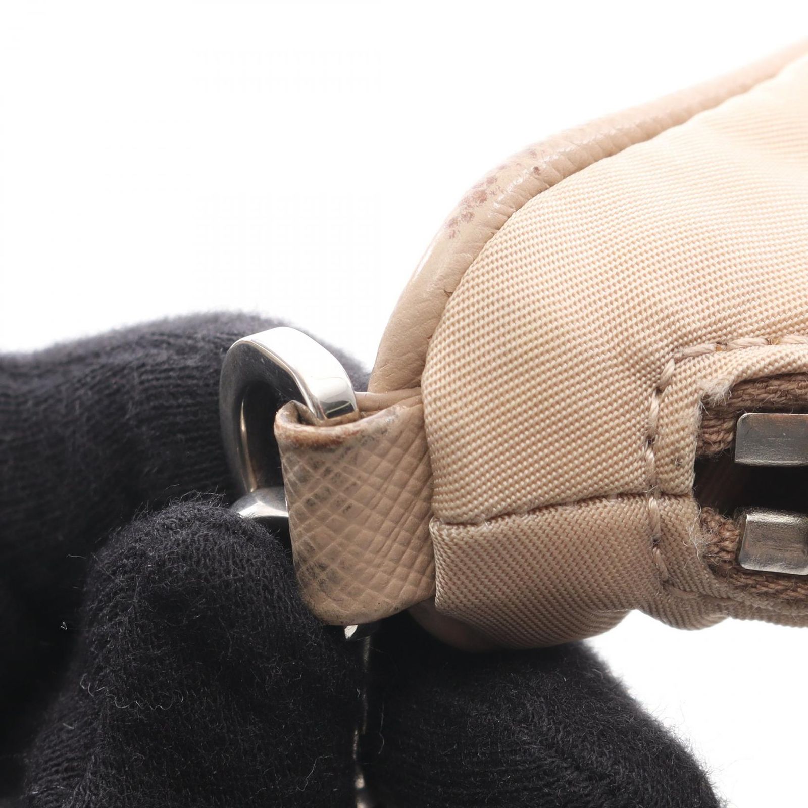 プラダ PRADA ショルダーバッグ Re-Edition 2005 BH204 ベージュ ナイロン レザー Re-Edition 2005 ショルダーバッグ レディース Used B
