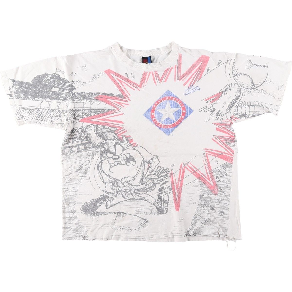 古着 90年代 SUN MLB TEXAS RANGERS テキサスレンジャーズ LOONEY TUNES ルーニーテューンズ オールオーバープリント/eaa638449 5,936円