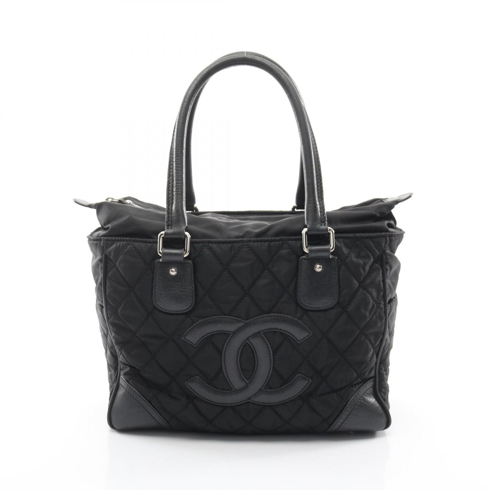 シャネル CHANEL トートバッグ パリニューヨークライン A33100 ブラック ナイロン レザー パリニューヨークライン トートバッグ レディース Used B