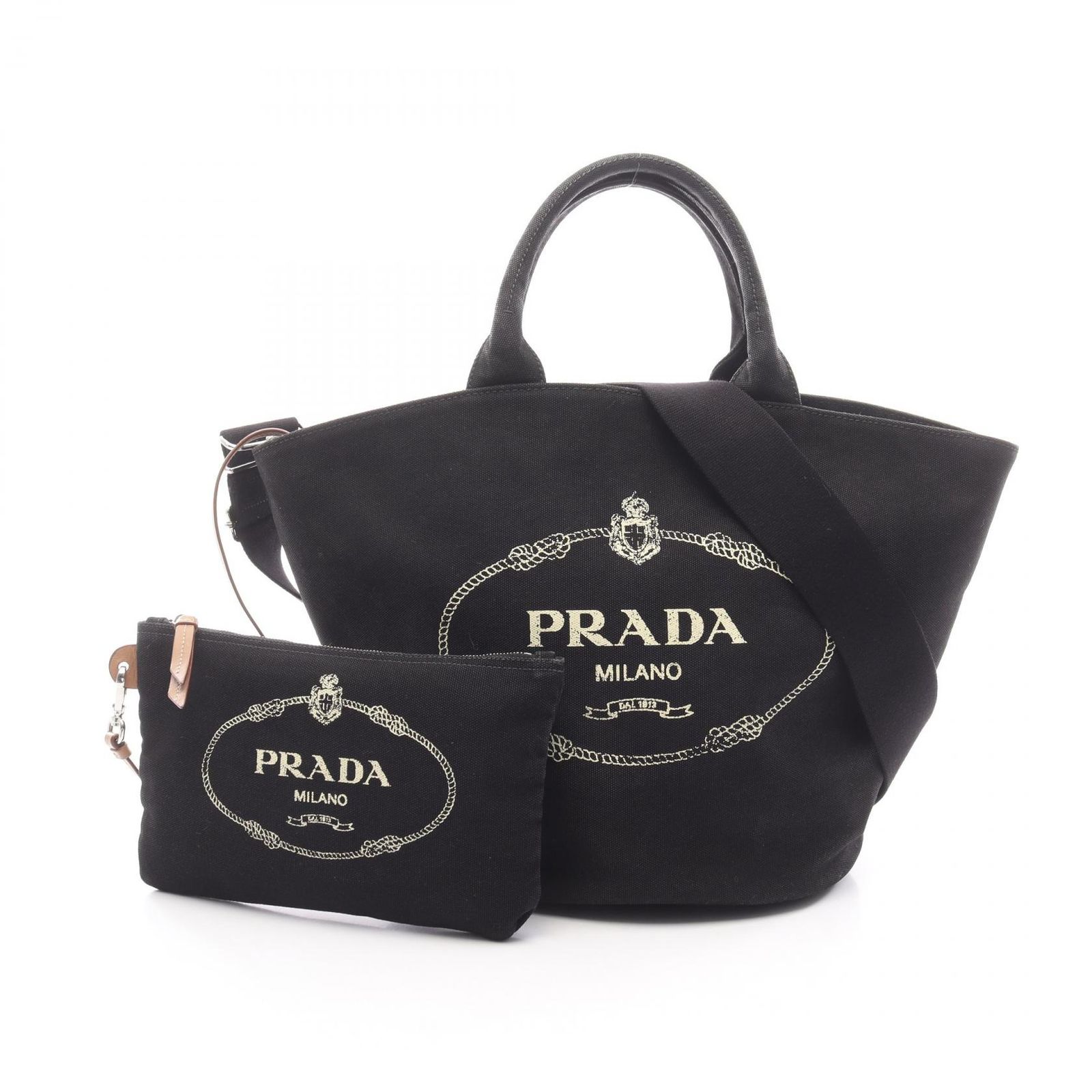 プラダ PRADA ハンドバッグ CANAPA カナパ ブラック キャンバス カナパ 