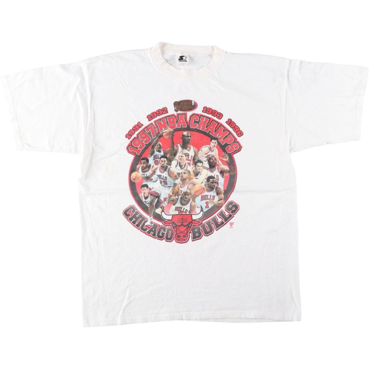 古着 90年代 スターター Starter NBA CHICAGO BULLS シカゴ ブルズ スポーツプリントTシャツ USA製 メンズL相当 ヴィンテージ/eaa638456