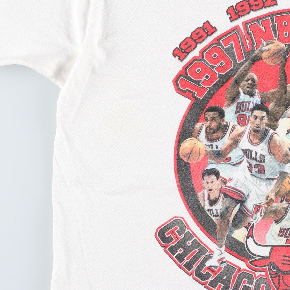 古着 90年代 スターター Starter NBA CHICAGO BULLS シカゴ ブルズ スポーツプリントTシャツ USA製 メンズL相当 ヴィンテージ/eaa638456