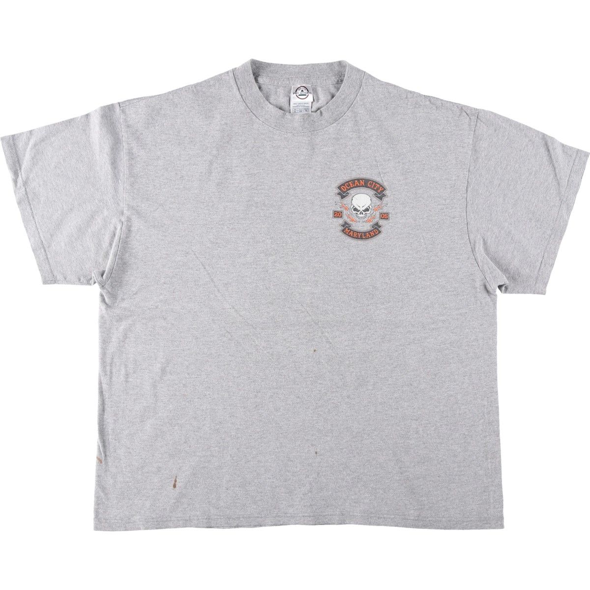 古着 00年代 デルタ DELTA OCEAN CITY MARYLAND ドクロ柄 スカル柄 モーターサイクル バイクTシャツ メンズXL相当/eaa638457