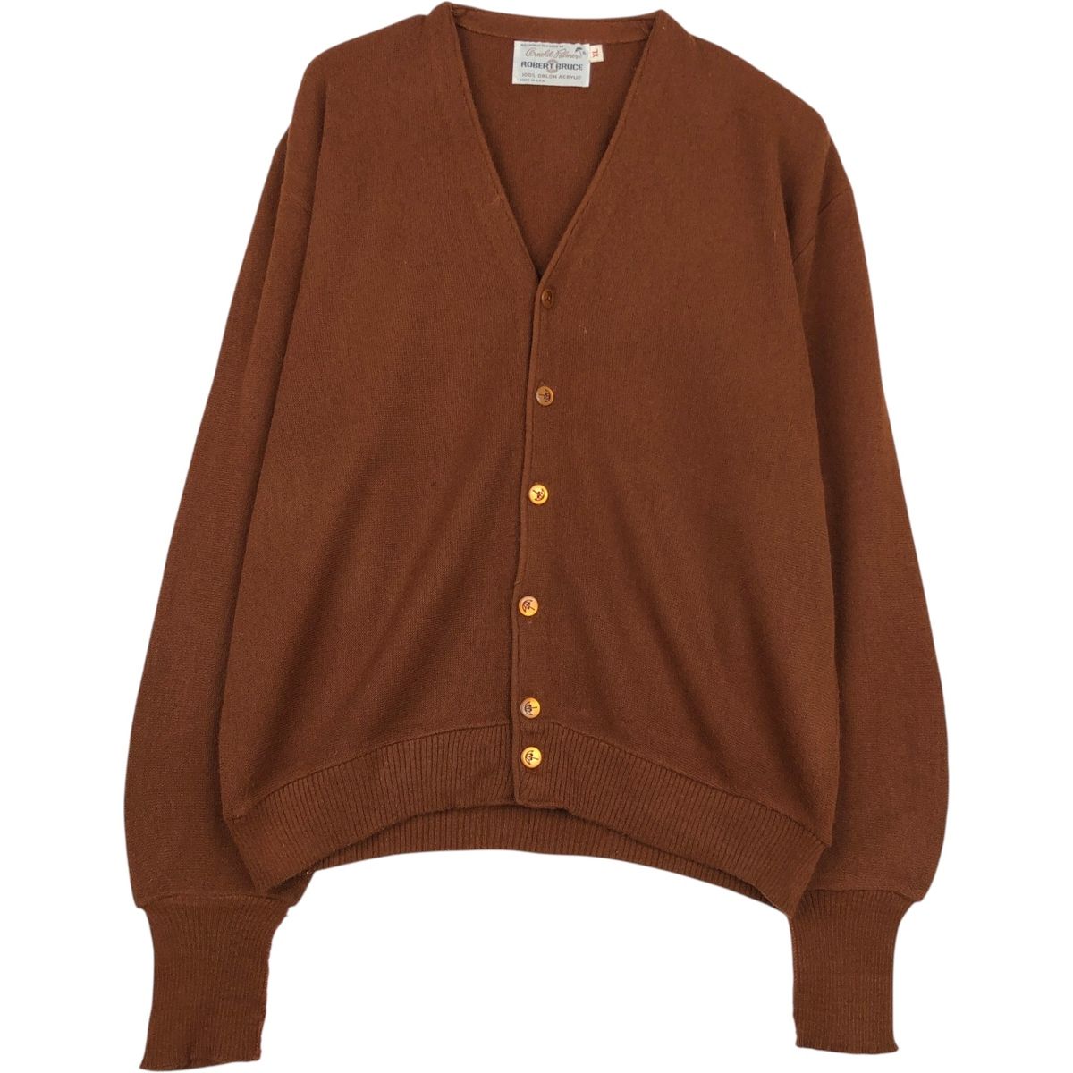 古着 70年代 アーノルドパーマー Arnold Palmer Robert Bruce アクリルニットカーディガン USA製 メンズXL相当 ヴィンテージ/eaa639614