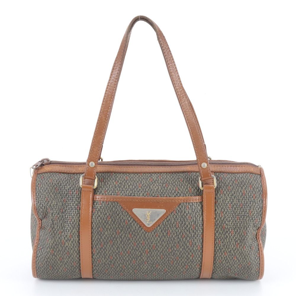 ヴィンテージ イヴ サンローラン YSL ロゴプレート レザー ハンドバッグ トート レディース RWM DZ32-5【中古】