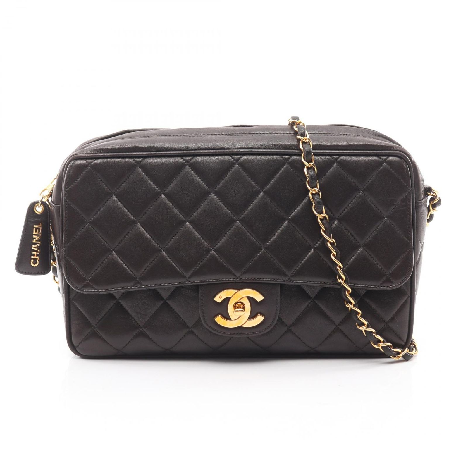 シャネル CHANEL ショルダーバッグ マトラッセ ブラック ラムスキン（羊革） マトラッセ チェーンショルダー レディース Used B