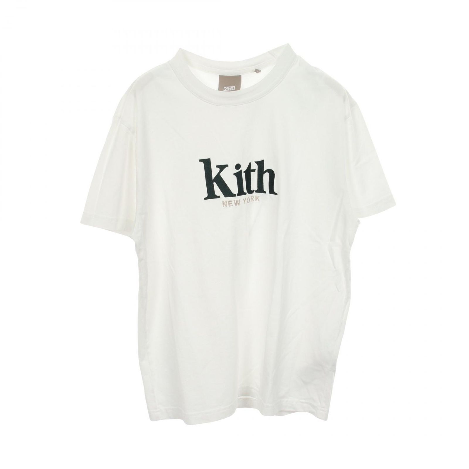 キス KITH 半袖Tシャツ ロゴ刺繍 ホワイト コットン Tシャツ レディース Used A