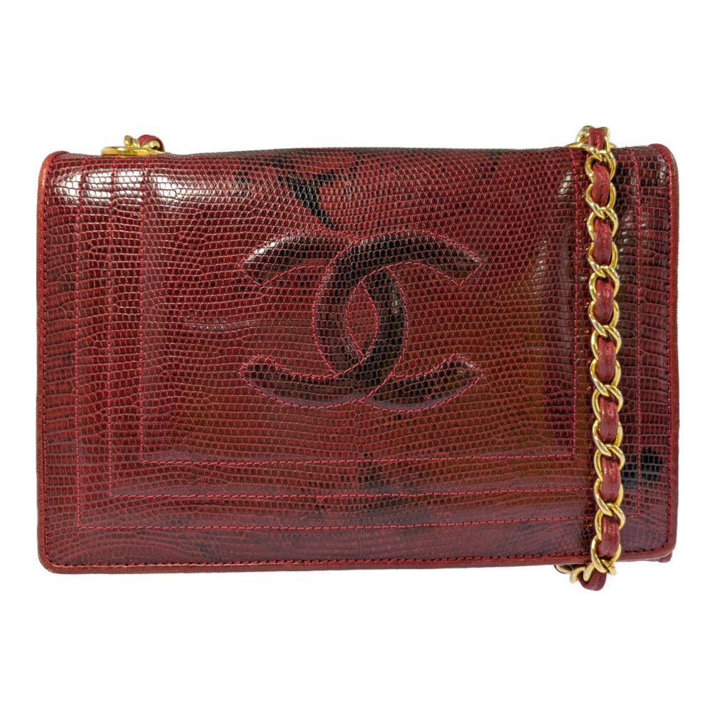 CHANEL シャネル チェーン ショルダー ショルダーバッグ レッド【オールシーズン】【B】【メンズ・レディース】★■613733【中古】