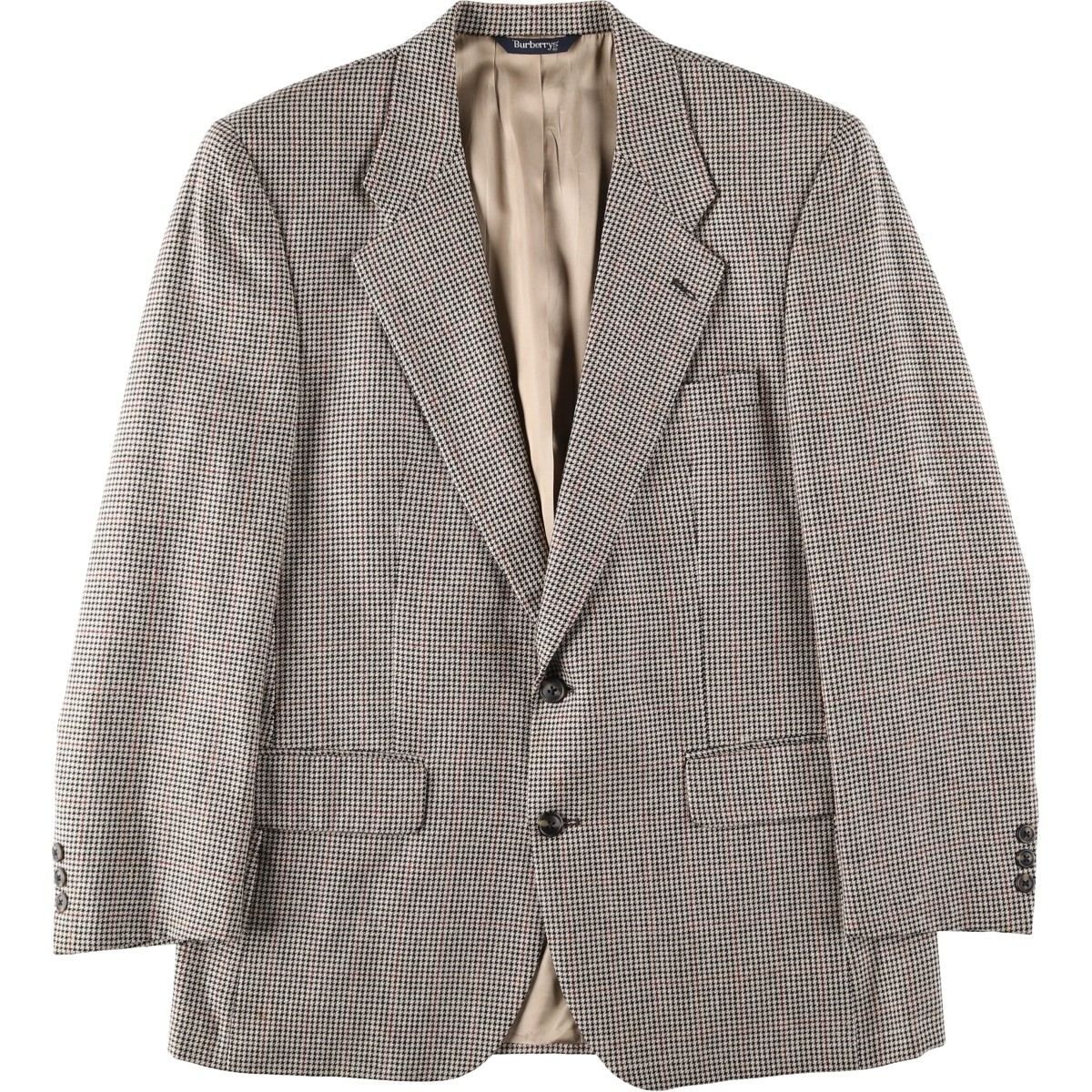古着 バーバリー Burberry's チェック柄 千鳥格子柄 テーラードジャケット USA製 メンズL相当/evb031399