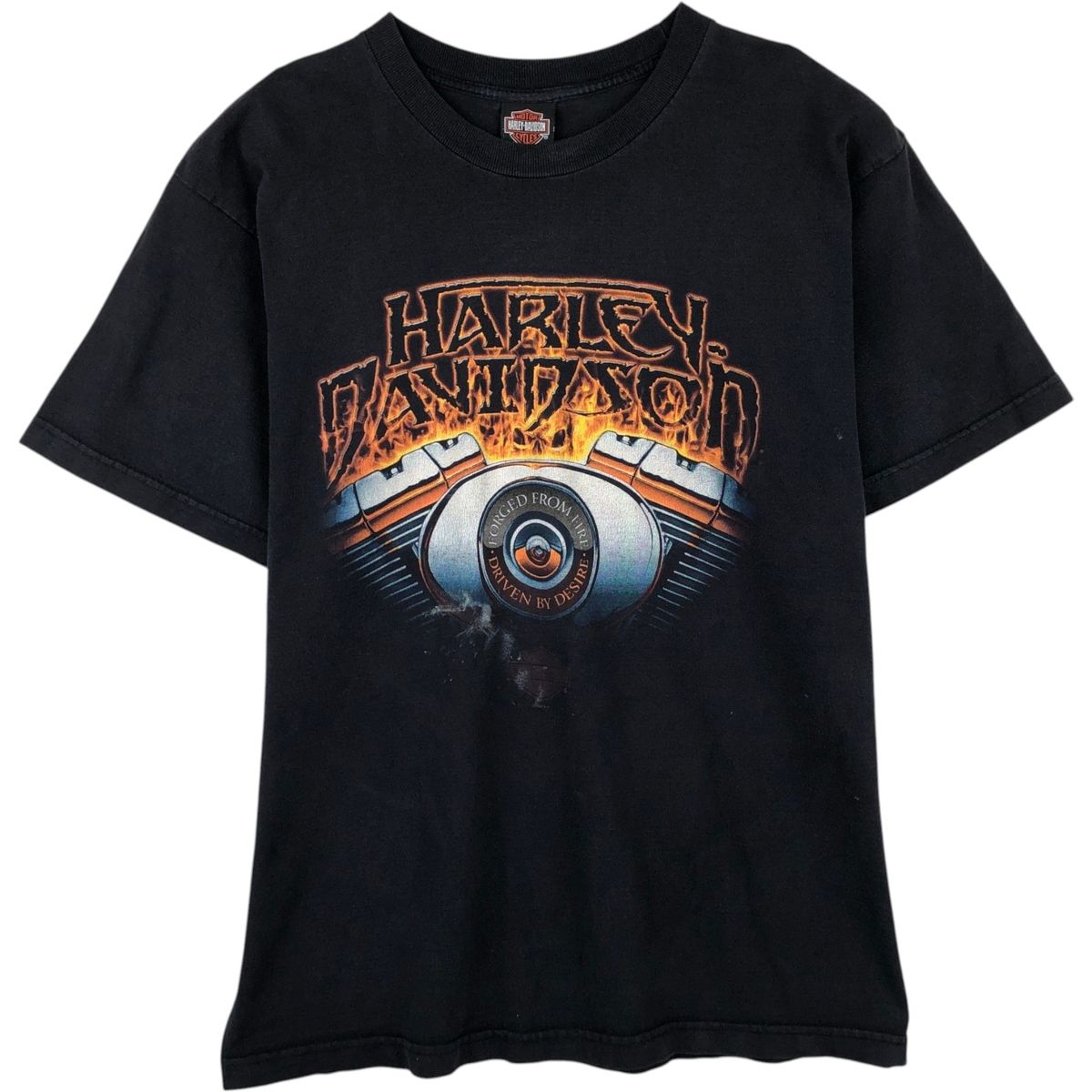 古着 00年代 ハーレーダビッドソン Harley-Davidson ファイヤーパターン 鷲柄 イーグル柄 モーターサイクル バイクTシャツ/eaa637061