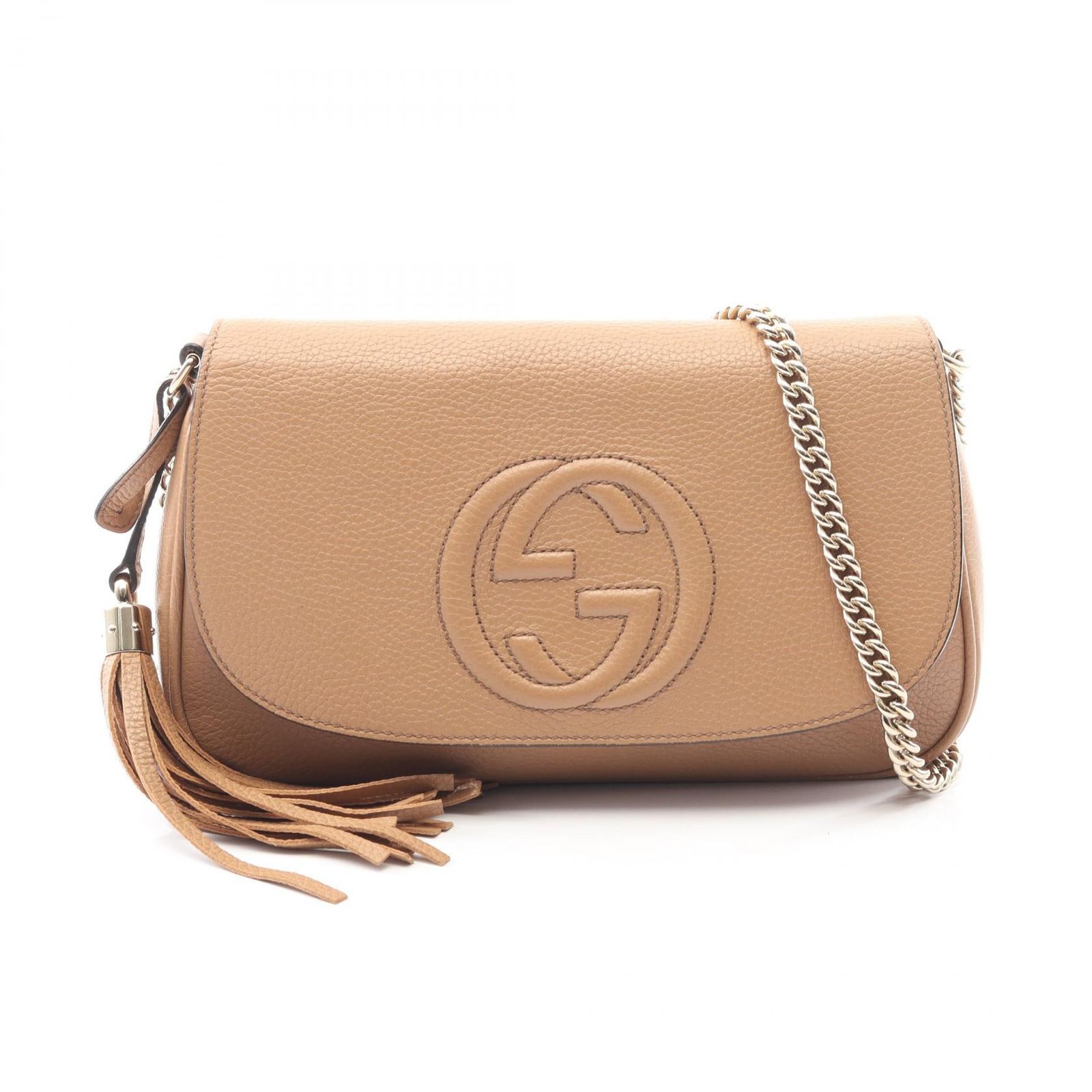 グッチ GUCCI ショルダーバッグ ソーホー インターロッキングG 536224 ライトブラウン レザー ソーホー インターロッキングG ショルダーバッグ レディース Used A