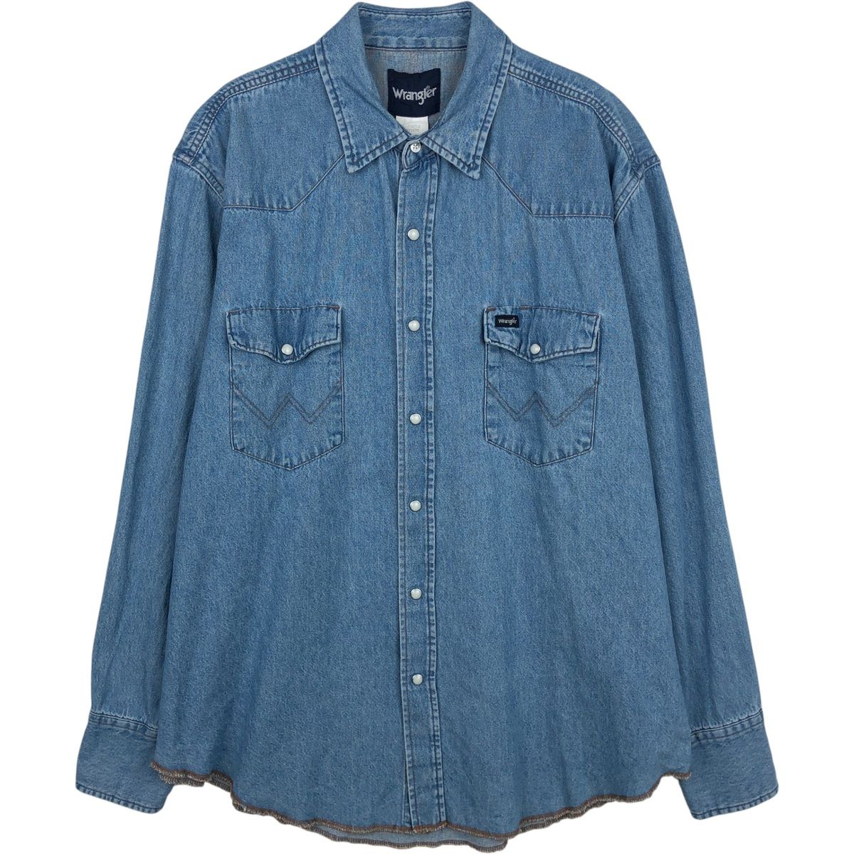 古着 90年代 ラングラー Wrangler 長袖 デニムウエスタンシャツ メンズXL相当 ヴィンテージ/eaa639983