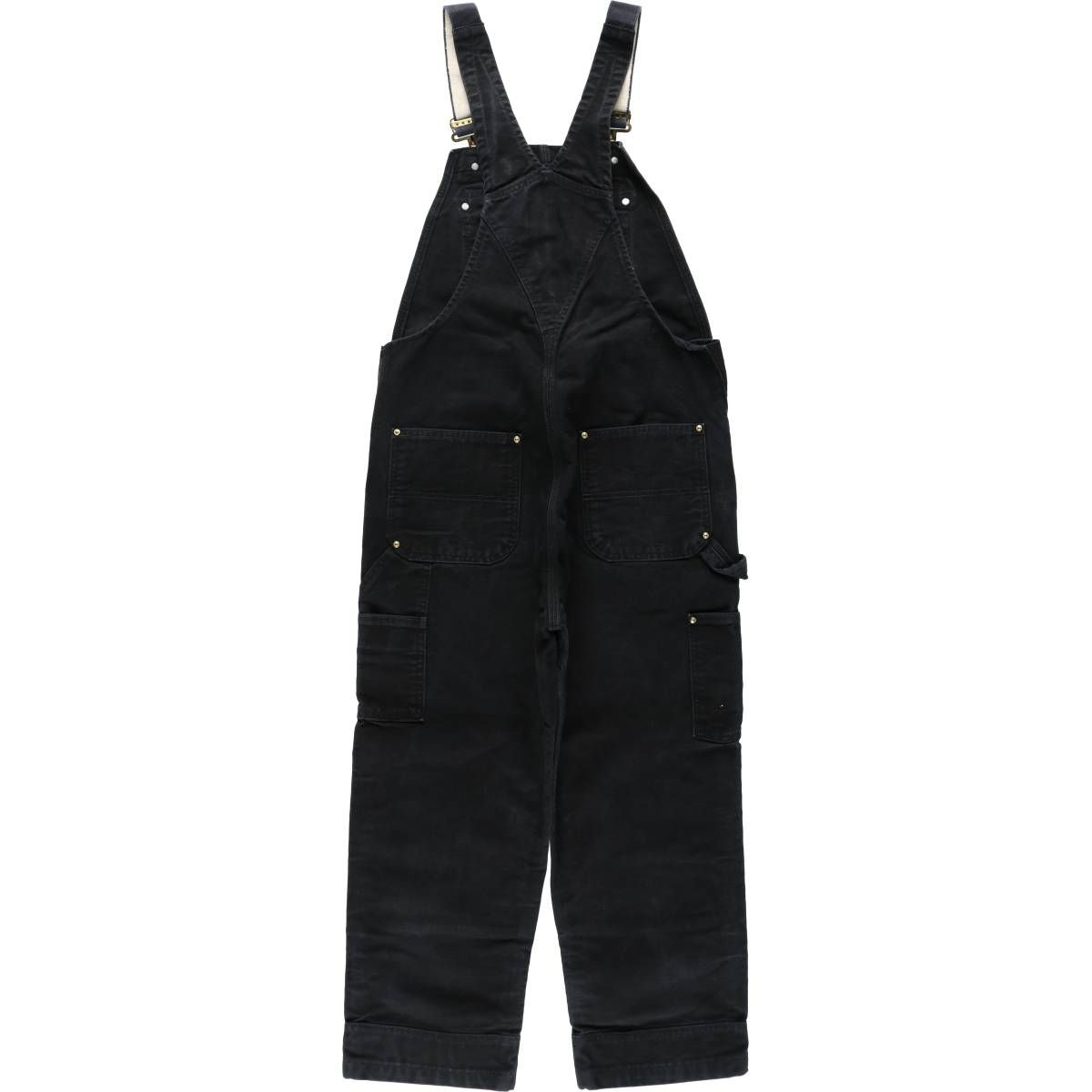 古着 カーハート Carhartt RELAXED FIT ダブルニー ブラック ダック オーバーオール メンズw36相当/eaa633595