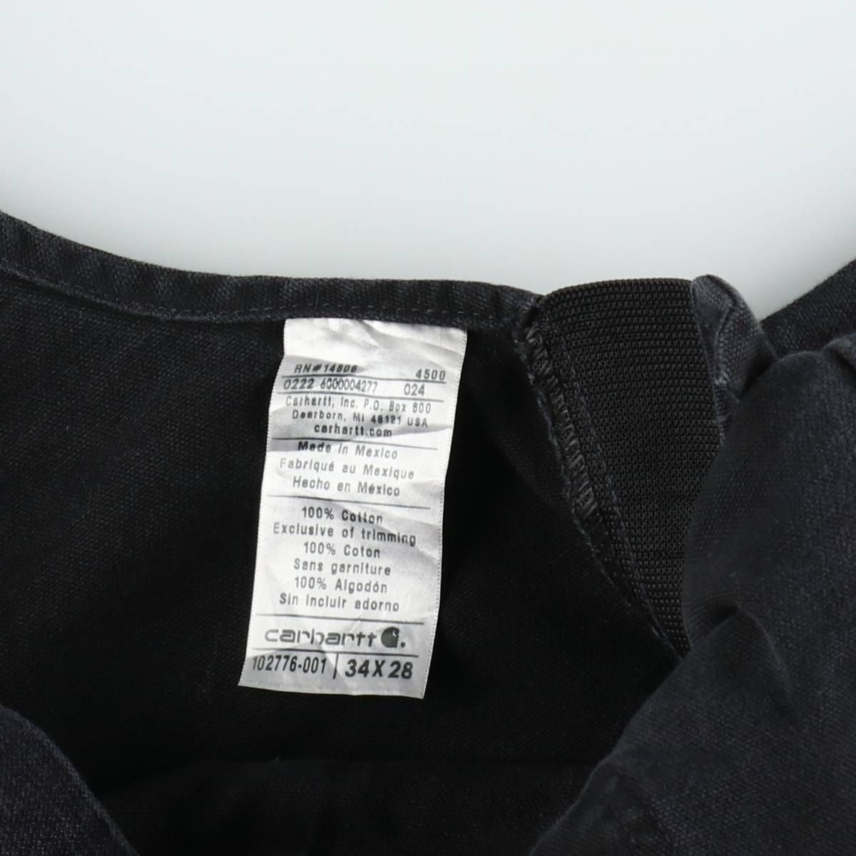 古着 カーハート Carhartt RELAXED FIT ダブルニー ブラック ダック オーバーオール メンズw36相当/eaa633595
