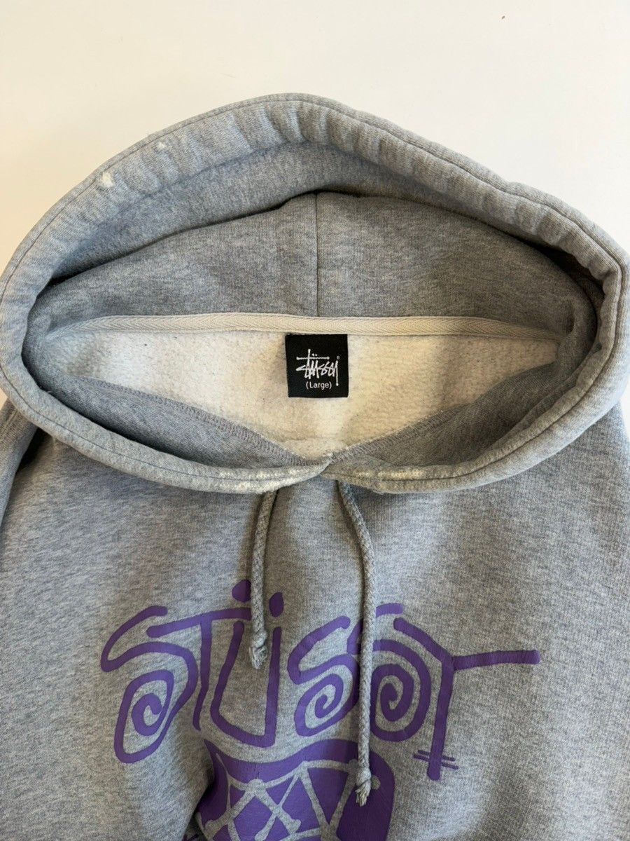ステューシー STUSSY 90s~00s OLD STUSSY 25th 25周年記念 プリントフーディー パーカ グレー Lサイズ 101MT-6257