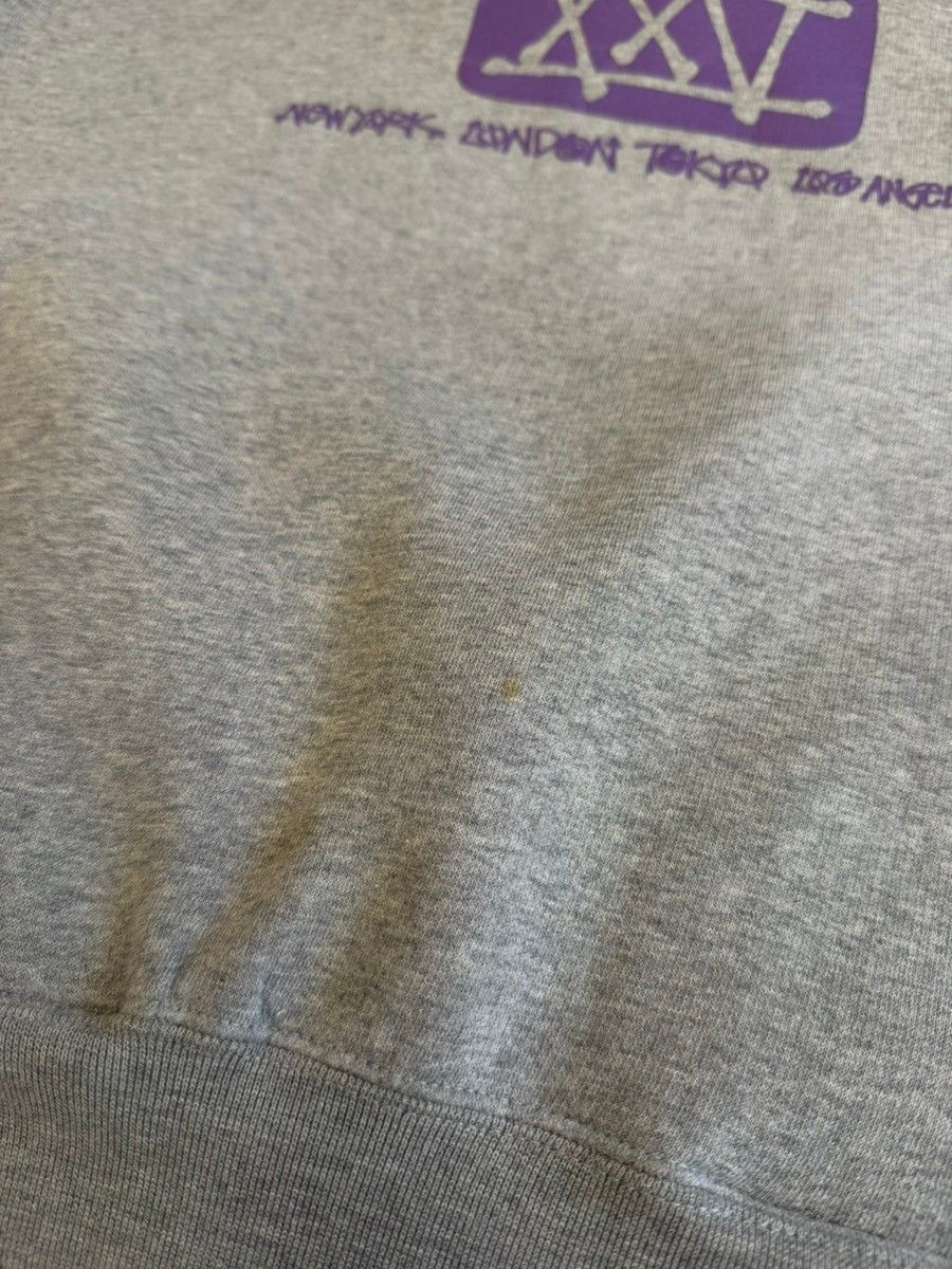 ステューシー STUSSY 90s~00s OLD STUSSY 25th 25周年記念 プリントフーディー パーカ グレー Lサイズ 101MT-6257
