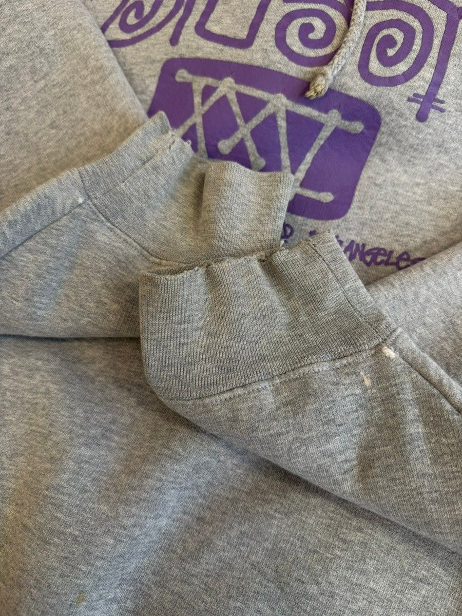 ステューシー STUSSY 90s~00s OLD STUSSY 25th 25周年記念 プリントフーディー パーカ グレー Lサイズ 101MT-6257
