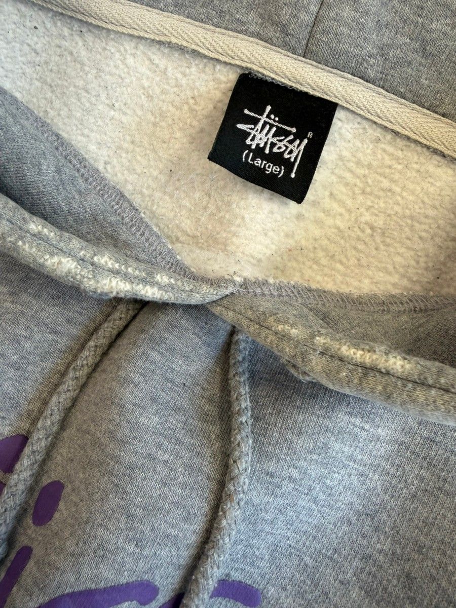 ステューシー STUSSY 90s~00s OLD STUSSY 25th 25周年記念 プリントフーディー パーカ グレー Lサイズ 101MT-6257