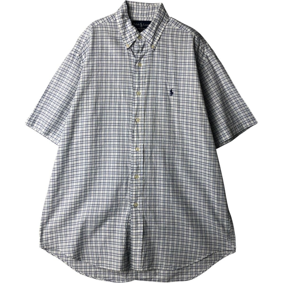 古着 ラルフローレン Ralph Lauren BLAKE 半袖 ボタンダウン チェックシャツ メンズM相当/eaa640918