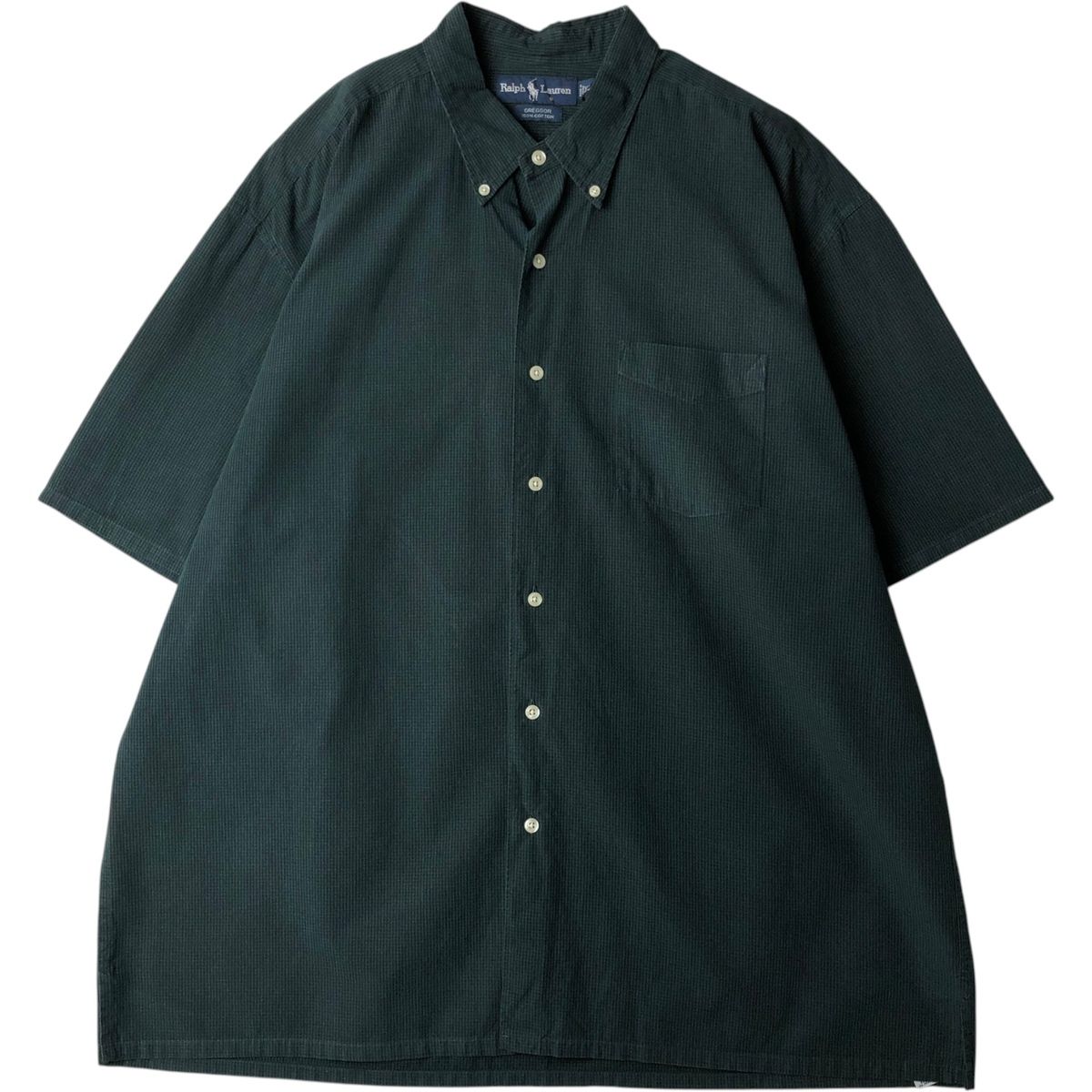 古着 ラルフローレン Ralph Lauren GREGGOR ギンガムチェック 半袖 ボタンダウン チェックシャツ メンズXL相当/eaa640905