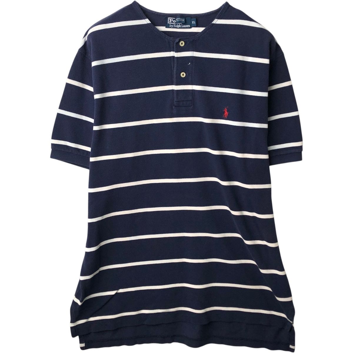 古着 ラルフローレン Ralph Lauren POLO by Ralph Lauren カットオフ 半袖 ボーダー ポロシャツ メンズXL相当/eaa635185