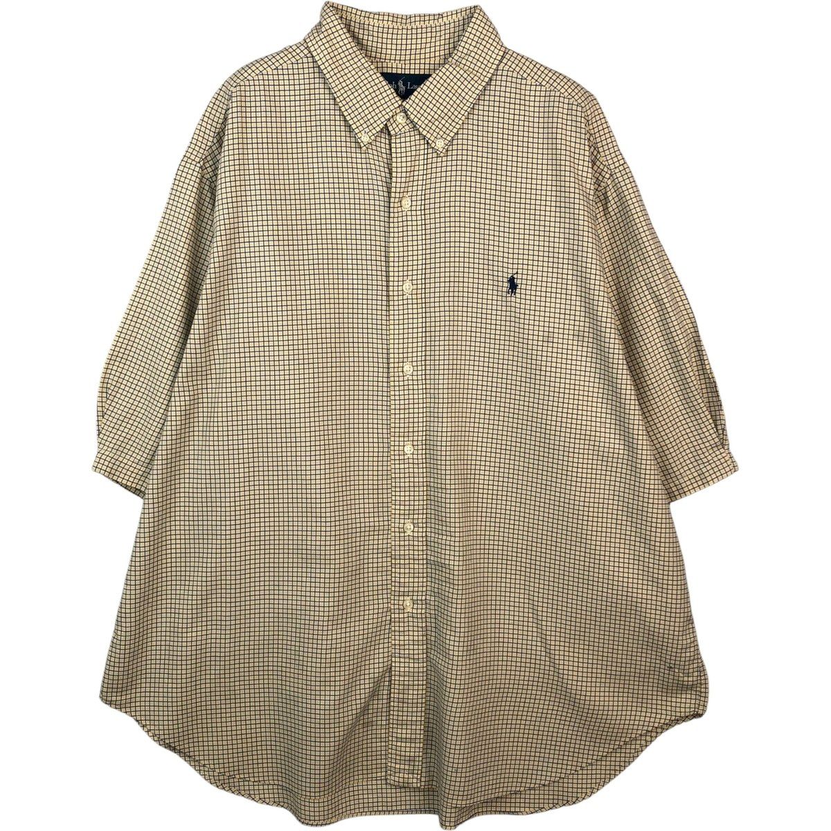古着 ラルフローレン Ralph Lauren CLASSIC FIT クラシックフィット 半袖 ボタンダウン チェックシャツ スリランカ製/eaa641138