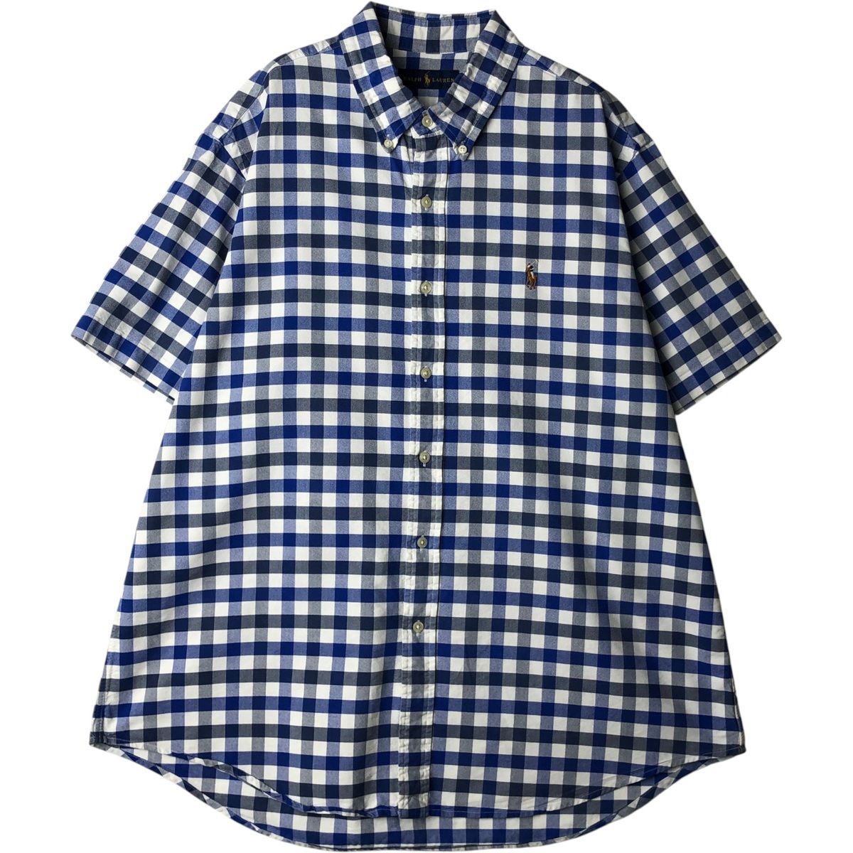 古着 ラルフローレン Ralph Lauren 半袖 ボタンダウン チェックシャツ メンズXL相当/eaa640689