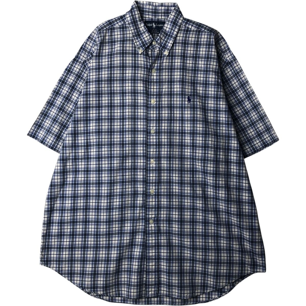 古着 ラルフローレン Ralph Lauren BLAKE 半袖 ボタンダウン チェックシャツ メンズL相当/eaa640699