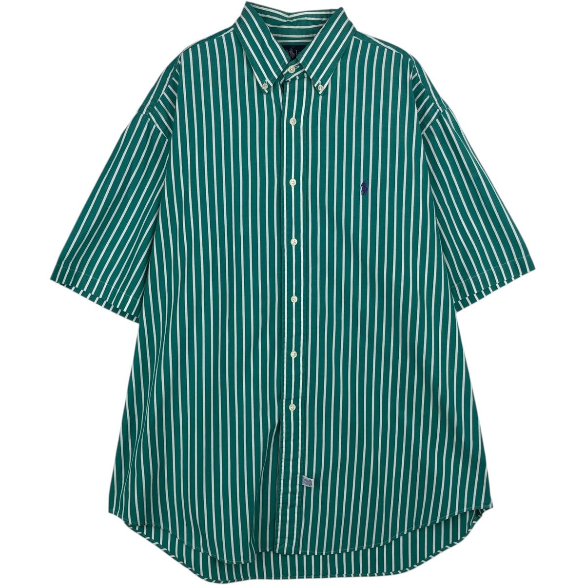 古着 ラルフローレン Ralph Lauren 半袖 ボタンダウン ストライプシャツ メンズL相当/eaa641132