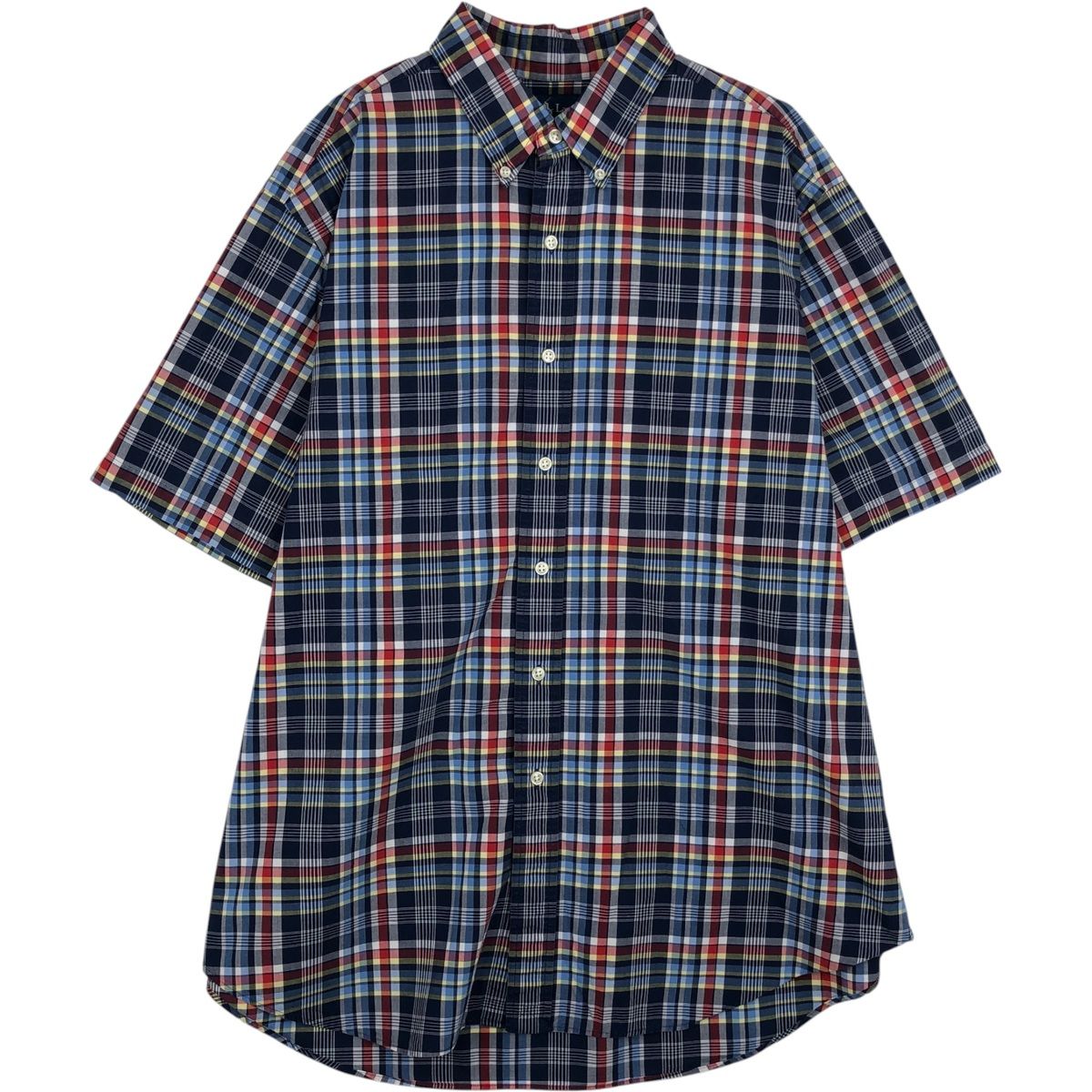 古着 ラルフローレン Ralph Lauren CLASSIC FIT 半袖 ボタンダウン チェックシャツ メンズXL相当/eaa641130