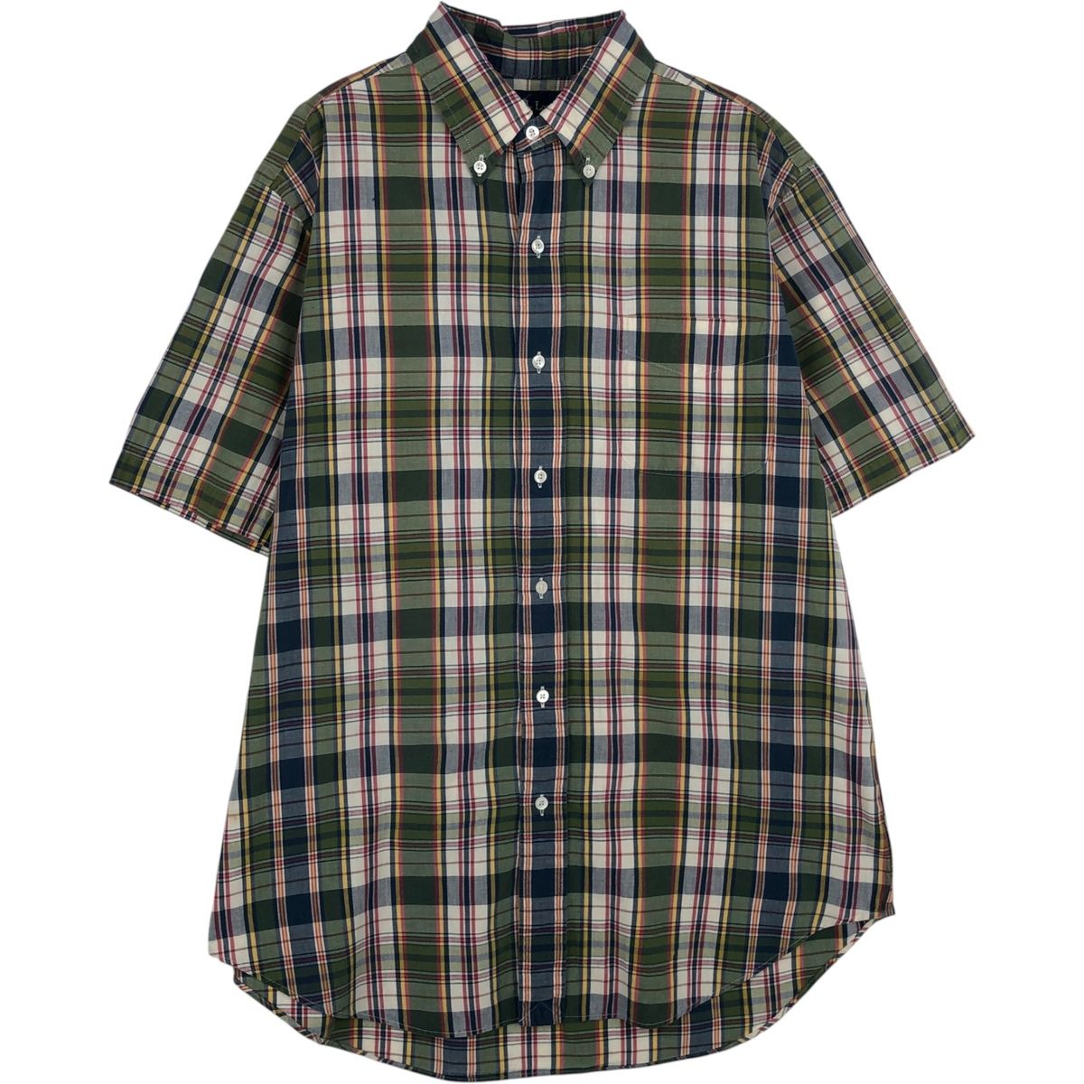 古着 ラルフローレン Ralph Lauren CLASSIC FIT 半袖 ボタンダウン チェックシャツ メンズM相当/eaa641157