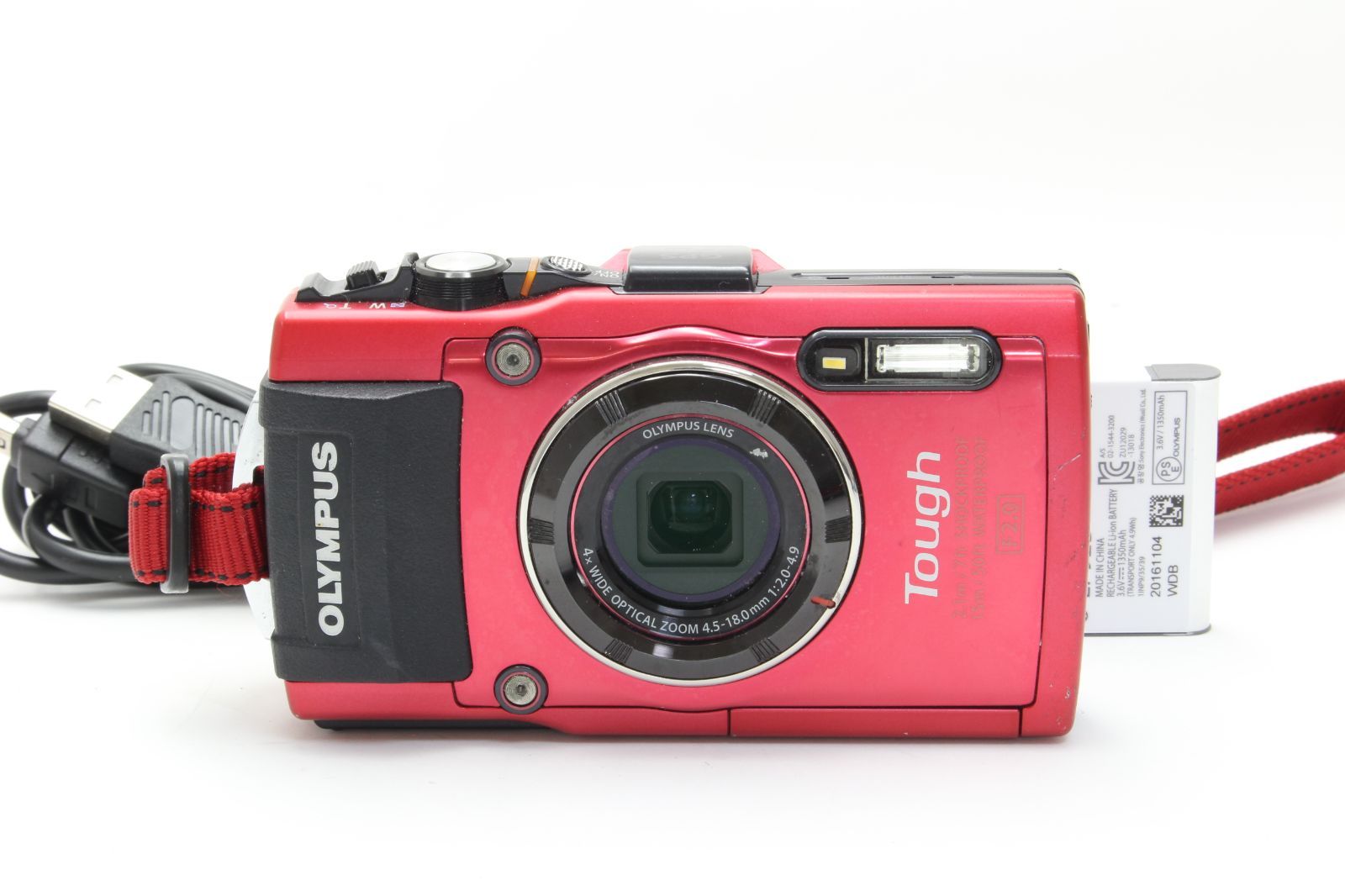 B+ (並品) OLYMPUS オリンパス Tough TG-4 レッド 初期不良返品無料 3-134