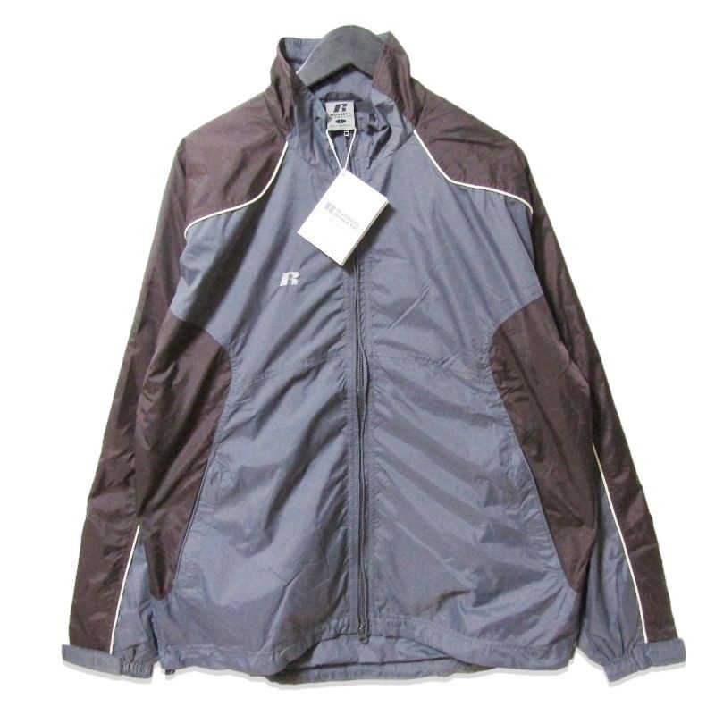 未使用 RUSSELL ATHLETIC ラッセル NYLON TRACK JACKET RC-24745 ナイロン トラックジャケット BLUE×GUNMETAL L 27113596