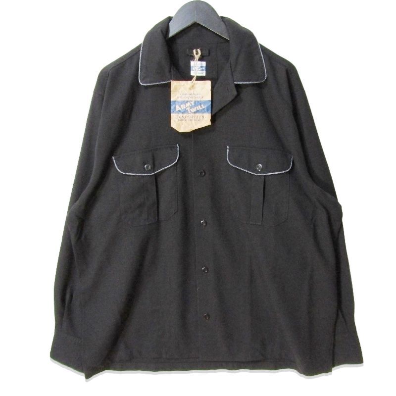 未使用 ARMY TWILL アーミーツイル TR Parade Shirt AM-2457002 TRパレードシャツ 長袖オープンカラーシャツ BLACK M 27113630